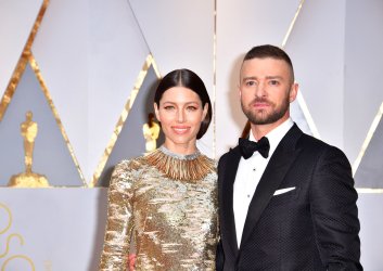 Justin Timberlake and Jessica Biel arrive for the 89th annual Academy Awards in Hollywood