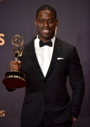 Sterling K. Brown wins award at the 69th Primetime Emmy Awards in Los Angeles