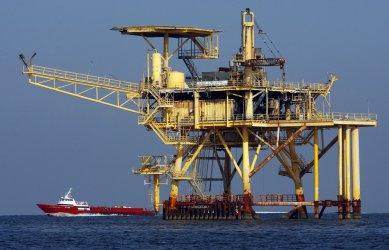 Oil production platform in the Gulf of Mexico