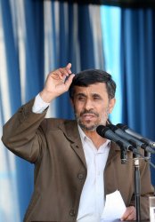 Iranian President Mahmoud Ahmadinejad in city of Arak