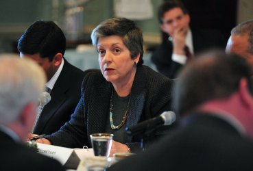 Homeland Security Secretary Janet Napolitano speaks during the President's Interagency Task Force to Monitor and Combat Trafficking in Persons in Washington