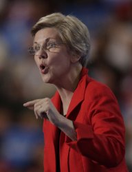Sen. Elizabeth Warren speaks at the DNC convention in Philadelphia