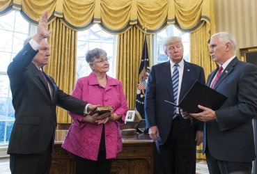 President Turmp holds Swearing-In Ceremony for Attorney General Sessions in Washington