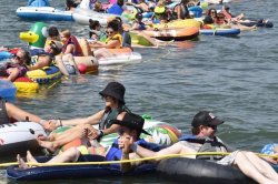 1,177-foot line of water inflatables breaks world record in Canada