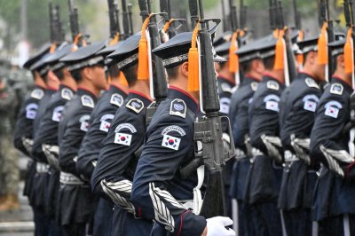 South Korea holds rare military parade, sending a message to North Korea