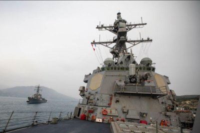 Destroyer USS Roosevelt returns to port in Rota, Spain