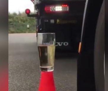 Dutch driver uses truck to dunk tea bag into hot water