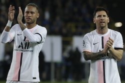 Champions League soccer: Messi, Neymar, Mbappe debut; PSG, Club Brugge draw