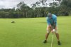 Florida golfer calmly takes shot while alligator approaches