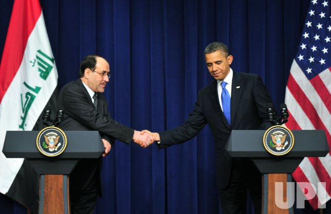 President Barack Obama holds a press conference with Iraqi Prime Minister Nouri al-Malik in Washington