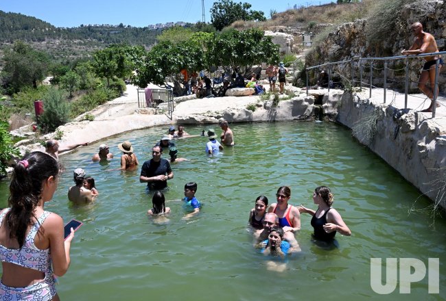 Photo: Israelis Swim In A Natural Spring Pool From The Byzantine Period,  West Bank - JER2023071504 - UPI.com