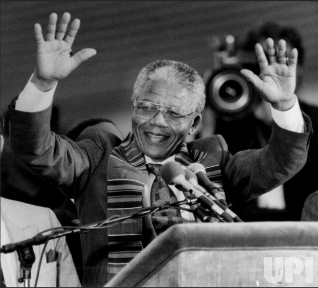 nelson Mandela at Harlem Rally