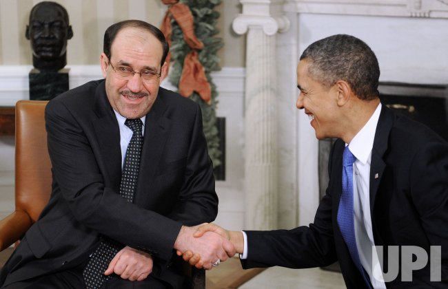 President Barack Obama meets with Iraqi Prime Minister Nouri al-Malik in Washington