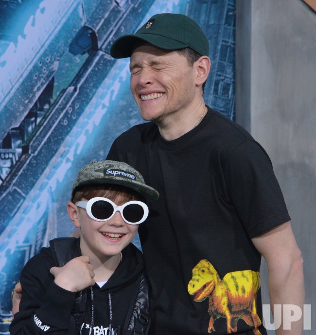 Burn Gorman and Max Gorman attend the "Pacific Rim Uprising" premiere in Los Angeles