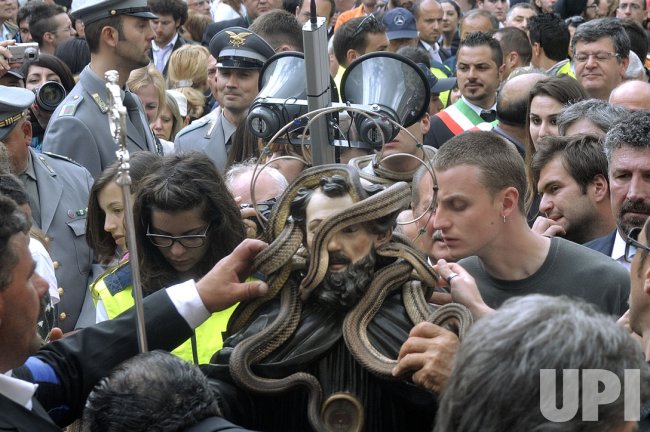 Saint Domenico's snake procession held in Cocullo, Italy