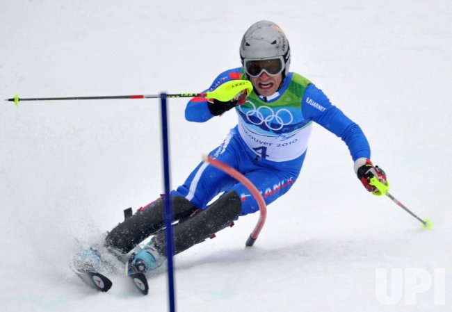France's Julien Lizeroux competes in the Men's' Slalom in Whistler