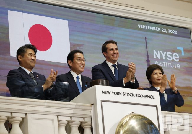 Prime Minister of Japan Fumio Kishida at the NYSE in New York