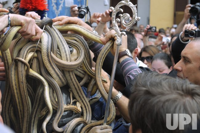 Saint Domenico's snake procession held in Cocullo, Italy