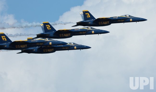 U.S. Navy Blue Angels Practice for Air Show in Fort Lauderdale Florida