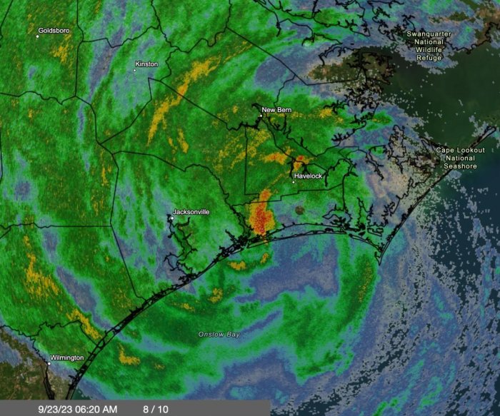 Ophelia weakens to post-tropical cyclone after making landfall in N.C.