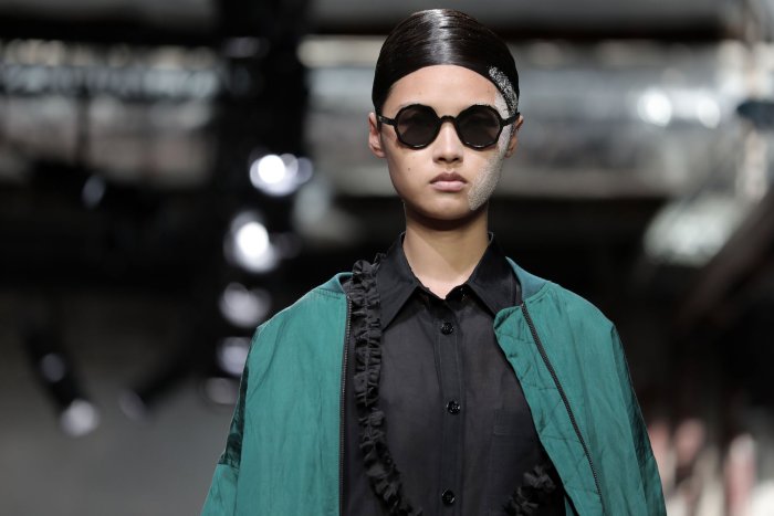 Models walk the runway for Christian Wijnants at Paris Fashion Week