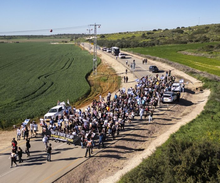 Hundreds march across Israel to call attention to hostages held by Hamas