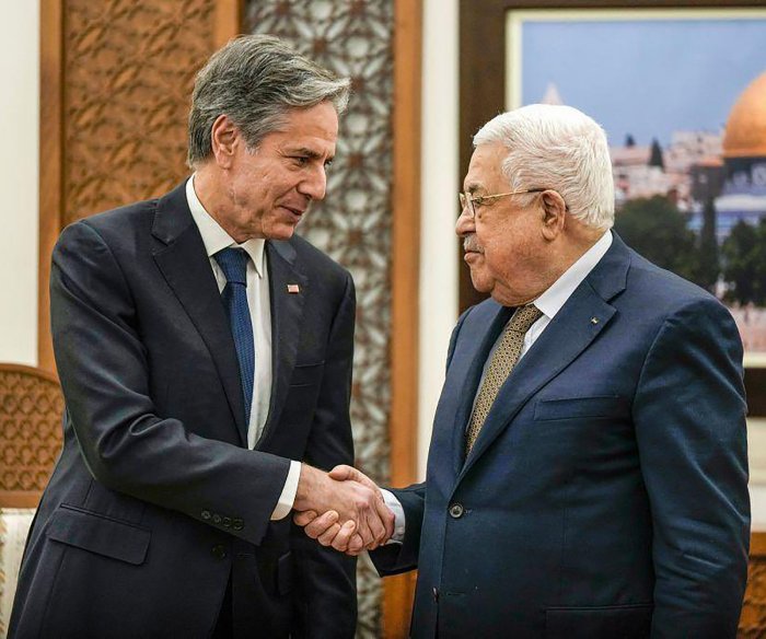 Blinken, Palestinian President Abbas meet to discuss peace