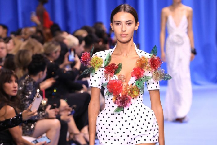 Paris Fashion Week 2023: Models wear bright florals for Balmain