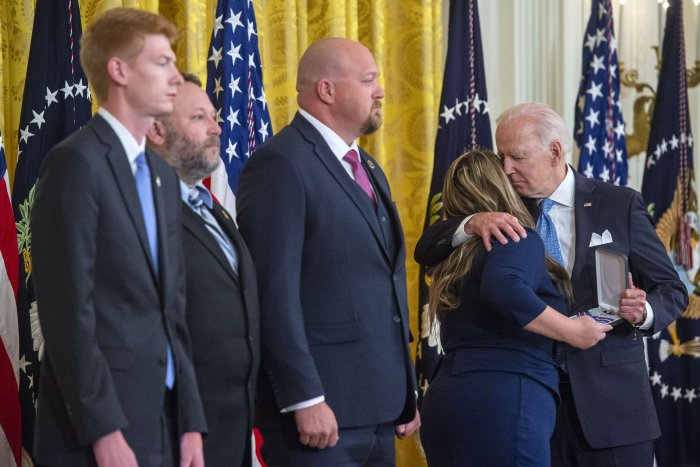 President Joe Biden awards Medal of Valor to police officers, firefighters