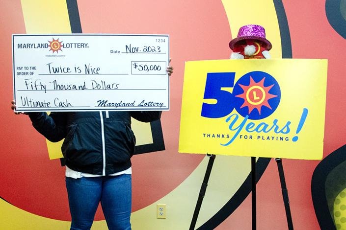 A Maryland woman scored a $50,000 lottery prize just under a year after collecting a $100,000 jackpot. Photo courtesy of the Maryland Lottery