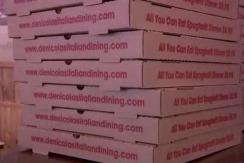 Donna DeNicola offered a lifetime of free pizza to Rob and Holly Marsh as part of her offer for their Portland home. WIBW-TV screenshot