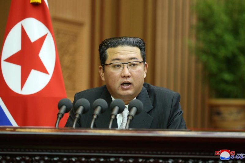 North Korean leader Kim Jong Un called for the restoration of communications lines with South Korea during an address to the Supreme People's Assembly, state-run media reported on Thursday. Photo by EPA-EFE/KCNA