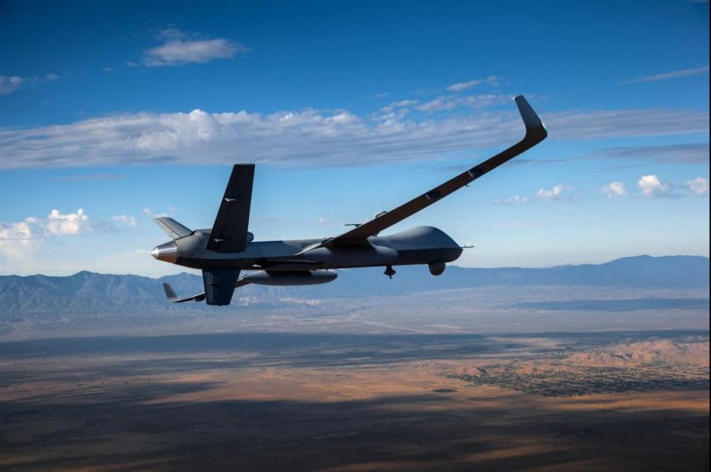 A mockup of the Predator B ER, which features longer wings for an extended range. Image courtesy General Atomics Aeronautical Systems Inc.