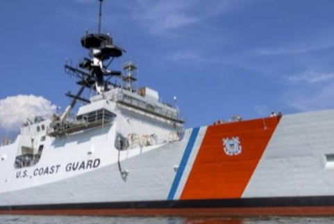 The Legends-class U.S. Coast Guard cutter Stone was christened on Saturday in Pascagoula, Miss. Photo courtesy of Huntington Ingalls Industries <br>