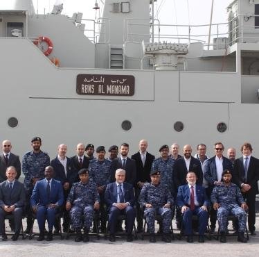 Leonardo on Monday delivered its first fully-upgraded naval ship to the Royal Bahrain Naval Forces. Photo courtesy of Leonardo