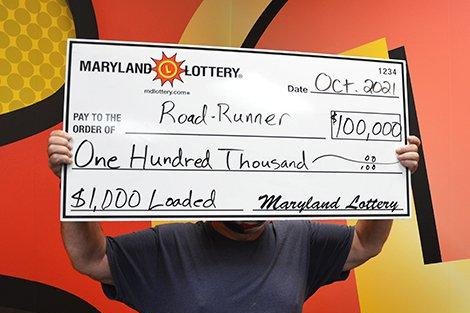 A 69-year-old Uber driver won a $100,000 prize from a scratch-off lottery ticket he bought from a Wawa store in between fares. Photo courtesy of the Maryland Lottery