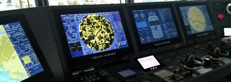 Display screens of Kelvin Hughes' SharpEye navigation radar. Photo courtesy Kelvin Hughes