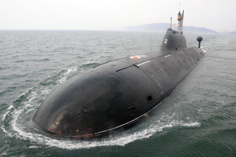 The Indian Navy's INS Chakra attack submarine. Reliance Defence's plans to build a shipyard support the Indian Navy's program to build six nuclear-powered attack submarines. Photo by the Indian Navy