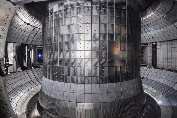 Researchers at the Korea Institute of Fusion Energy hope the new tungsten divertor will allow them to run their "artificial sun" KSTAR at 100 million degrees for 300 seconds by 2026. The research could produce vital results for commercializing nuclear fusion energy. Photo courtesy Korea Institute of Fusion Energy