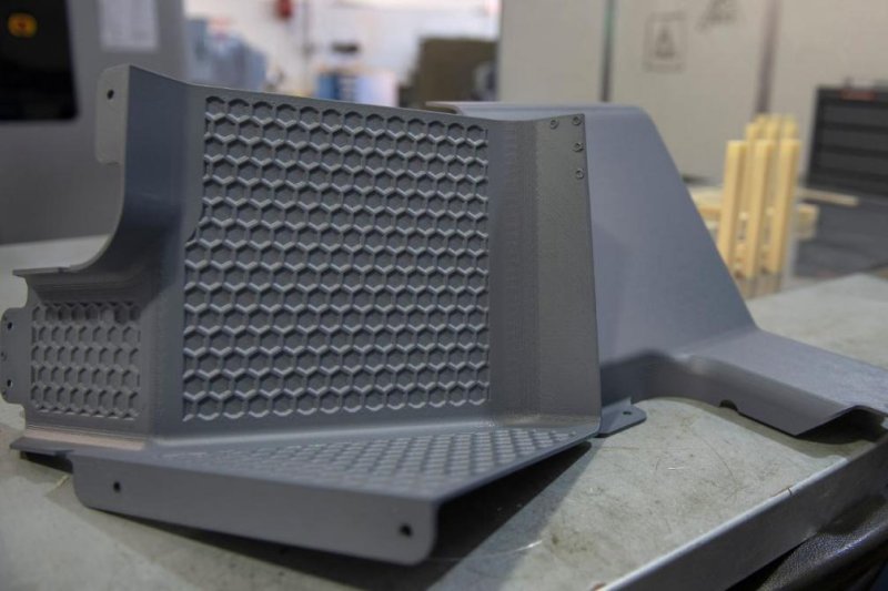 An aircraft latrine cover was the first aircraft part authorized for use after being produced on a 3D printer at Travis AFB Force, Calif., the Air Force announced on Monday. Photo by Louis Briscese/USAF/UPI