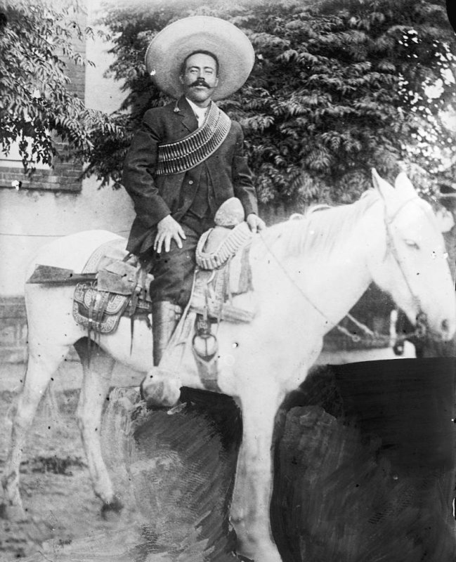 Francisco "Pancho" Villa, Mexican Revolutionary general, on horseback. Photo courtesy Library of Congress