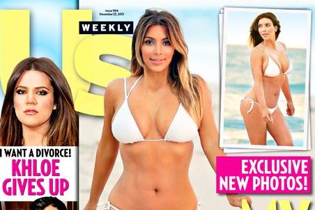 Kim Kardashian shows off post-baby body in tiny bikini