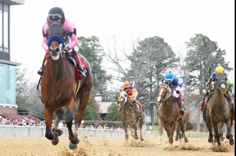 Concert Tour romps in $1 million Rebel at Oaklawn Park, giving trainer Bob Baffert yet another hot Kentucky Derby prospect. Photo by Coady Photography, courtesy of Oaklawn Park