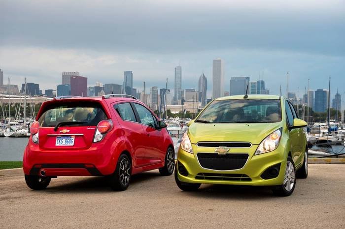 The 2014 Chevrolet Spark was the only one of 11 minicars to earn an "acceptable" rating in the Insurance Institute for Highway Safety's tough front small-overlap crash test. (Photo Courtesy of General Motors Co.)