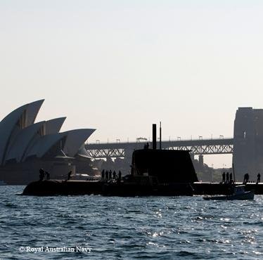 A Collins-class submarine of the Royal Australian Navy, one of many that are expected to receive a new communications platform that will more effectively prioritize uploads and downloads of data while at "periscope depth." Photo courtesy of Leonardo