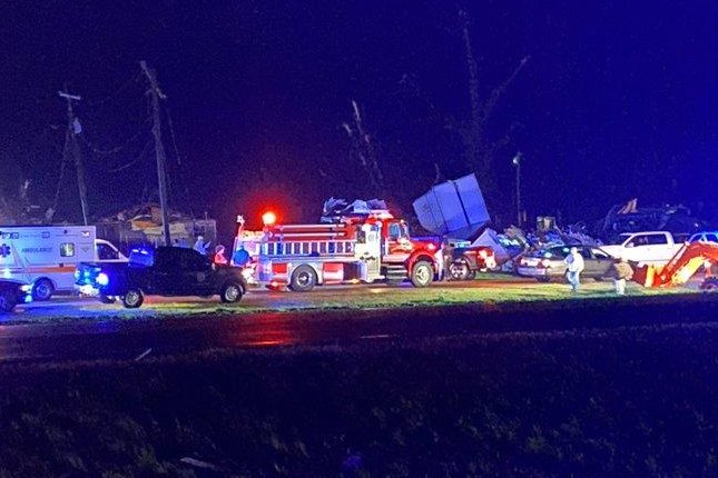 President Joe Biden and first lady Jill Biden will visit Rolling Fork, Miss., which was hard hit by severe weather and tornadoes over the weekend. Photo courtesy of Mississippi Highway Patrol/Twitter