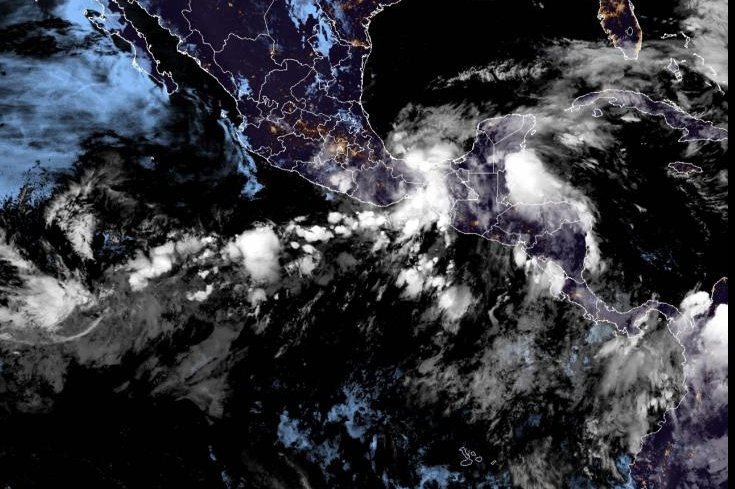 The East Pacific's first named storm of the year -- Agatha -- weakened to a tropical storm on Monday evening after it made landfall on the southern Mexico coastline. Photo courtesy NOAA
