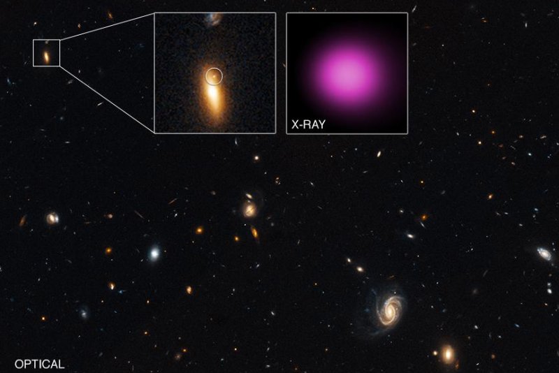 Wandering black hole spotted by pair of X-ray telescopes