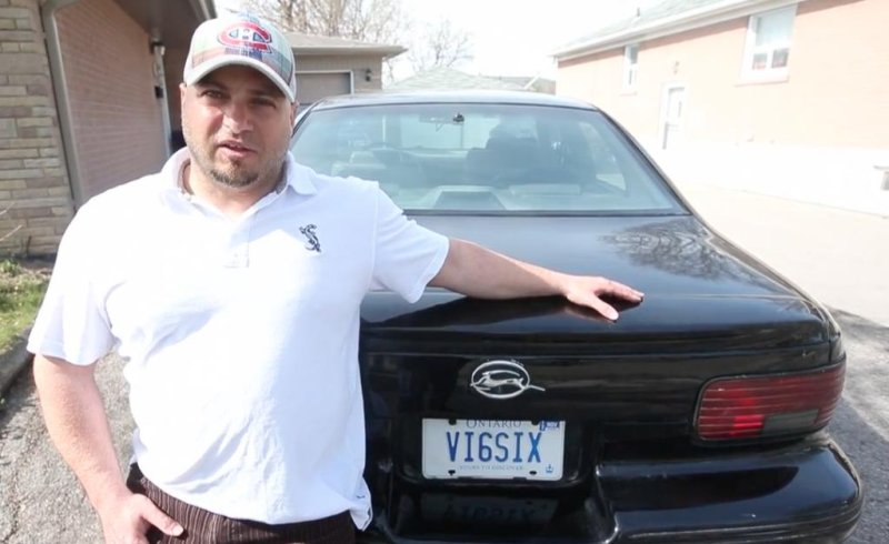 Daniel D'Aloisio, 42, said that his vanity license plate, which reads "VI6SIX," has been misinterpreted as a biblical reference to Satan. D'Aloisio said that the license plate represents his relationship with his late father and their love of hockey, but the Ministry of Transportation has asked him to have it removed after receiving a complaint. Screen capture/Toronto Star
