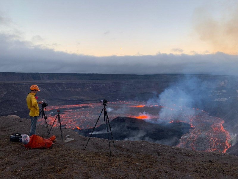 Officials said Hawaii's Kilauea volcano began erupting at around 4:30 p.m. Thursday. Photo courtesy of USGS Volcanoes/Twitter